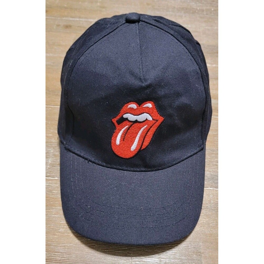 Rolling Stones Hat Cap Strapback One Size Black Adjustable Tongue Authentic Band